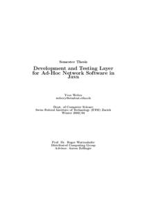 Semester Thesis  Development and Testing Layer for Ad-Hoc Network Software in Java
