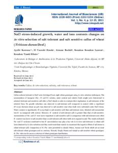 Int. J. BiosciInternational Journal of Biosciences (IJB) ISSN: PrintOnline) Vol. 1, No. 4, p, 2011