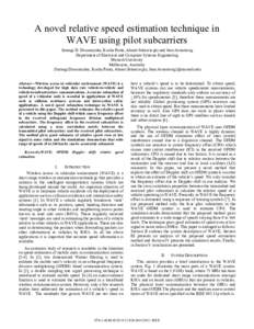 A Novel Relative Speed Estimation Technique in WAVE Using Pilot Subcarriers