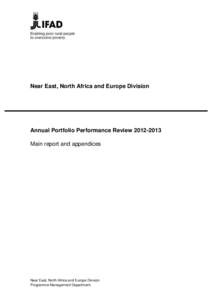 Near East, North Africa and Europe Division  Annual Portfolio Performance Review[removed]Main report and appendices  Near East, North Africa and Europe Division