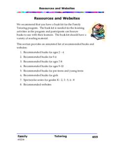 Family Tutoring: Families Learning to Read and Write Together - Resources and Websites