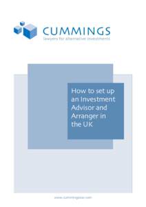 How to set up an Investment Advisor and Arranger in the UK