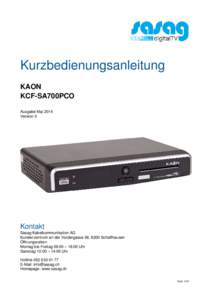Microsoft Word - KAON SA700PCO kleine FB mit TV Version 3.docx