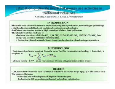 Microsoft PowerPoint - Estimation of climate impact of energy use activities in traditional industries - Apoorva Pandey