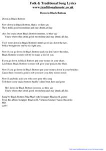 Folk & Traditional Song Lyrics - Down in Black Bottom