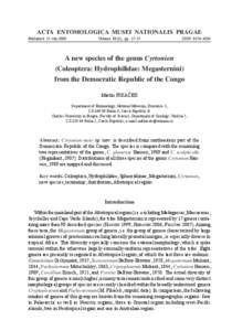 ACTA ENTOMOLOGICA MUSEI NATIONALIS PRAGAE Published 15.viii.2008 Volume 48(1), pp[removed]ISSN[removed]