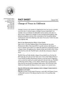 Change of Venue in California Page 1 of 4 ADMINISTRATIVE OFFICE OF THE COURTS