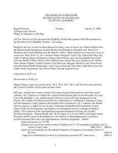 January 25, [removed]Board of Supervisors Minutes