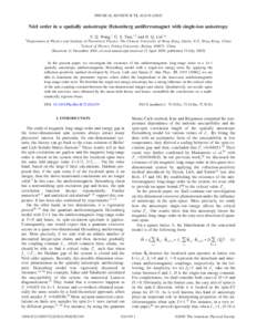 PHYSICAL REVIEW B 72, 024439 共2005兲  Néel order in a spatially anisotropic Heisenberg antiferromagnet with single-ion anisotropy Y. Q. Wang,1 G. S. Tian,1,2 and H. Q. Lin1,* 1Department