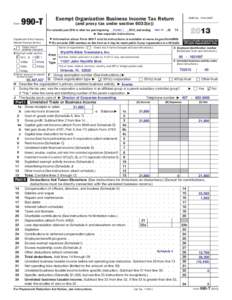 990-T  Form Exempt Organization Business Income Tax Return (and proxy tax under section 6033(e))