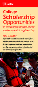 College  Scholarship Opportunities in environmental science and environmental engineering