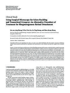 Using Surgical Microscope for Sclera Buckling and Transscleral Cryopexy: An Alternative Procedure of Treatment for Rhegmatogenous Retinal Detachment