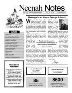 The City of Neenah Newsletter Summer[removed]The City of Neenah Newsletter VOL. 12 NO. 3