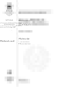 Digital Comprehensive Summaries of Uppsala Dissertations from the Faculty of Science and Technology 1287 Multiscale Methods and Uncertainty Quantification DANIEL ELFVERSON