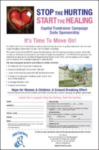 STOP THE HURTING START THE HEALING Capital Fundraiser Campaign Suite Sponsorship  It’s Time To Move On!