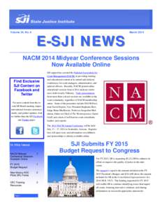 Volume 24, No. 6  E-SJI NEWS March 2014