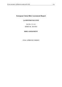 EU RISK ASSESSMENT - [2,4-DINITROTOLUENE] CAS[removed]European Union Risk Assessment Report