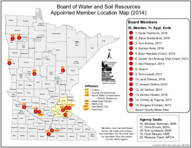 Board of Water and Soil Resources Appointed Member Location Map[removed]Kittson Roseau