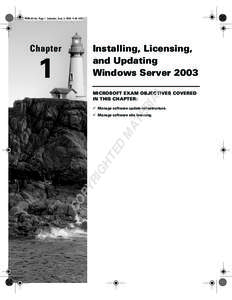 4448c01.fm Page 1 Saturday, June 3, 2006 9:44 AM  Chapter Installing, Licensing, and Updating