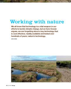Working with nature We all know that technology is a vital weapon in our efforts to tackle climate change, but as Caro Cowan argues, we are forgetting about a key technology that is cost effective, readily available and 