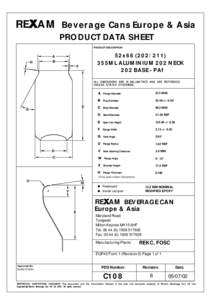 RE AM Beverage Cans Europe & Asia PRODUCT DATA SHEET PRODUCT DESCRIPTION H