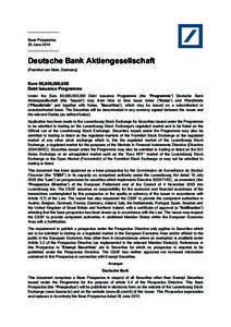 _______________ Base Prospectus 26 June 2014 _______________  Deutsche Bank Aktiengesellschaft