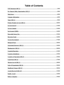 Table of Contents CEO Statement GRI 1.1..............................................................................................................................1/456 Key Impacts, Risks, Opportunities GRI 1.2........