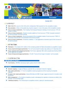 October[removed]R&D of the FUI > Launch of the 13th call for collaborative R&D projects from the competitive clusters Documentation > Study on the positioning of public research in view of the policy of the competitive clu