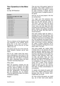 Your Dynamics in the Nineties by Capt. Bill Robertson Content YOUR DYNAMICS IN THE NINETIES ............................................... 1 DYNAMIC 12.......................................... 8