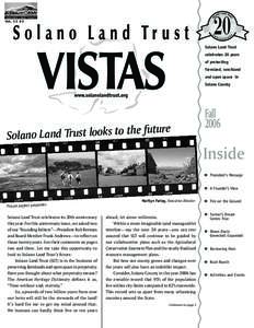 Vol. 13 #3  Solano Land Trust celebrates 20 years of protecting farmland, ranchland