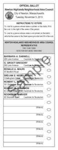 [removed]Ballot Template - Newton Highlands - single