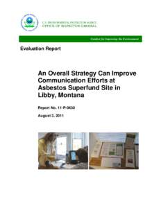 An Overall Strategy Can Improve Communication Efforts at Asbestos Superfund Site in Libby, Montana