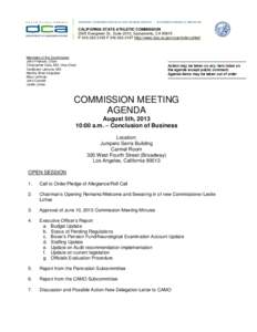 Board of Barbering and Cosmetology -- August 5, 2013 Meeting Agenda