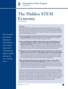 The Hidden STEM Economy Jonathan Rothwell Findings