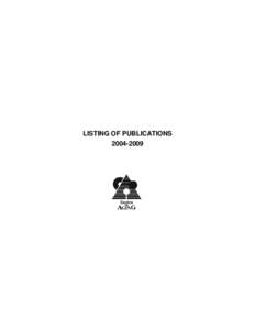 LISTING OF PUBLICATIONS[removed] Centre on Aging 338 Isbister Building University of Manitoba