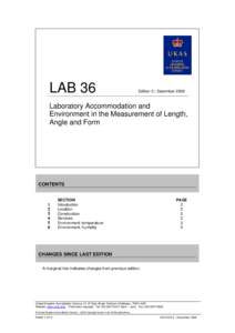 LAB 36  Edition 3 | December 2008 Laboratory Accommodation and Environment in the Measurement of Length,