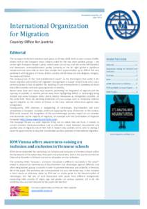 Newsletter Issue No. 15 June 2014 International Organization for Migration Country Office for Austria