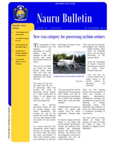 REPUBLIC OF NAURU  INSIDE THIS ISSUE: 