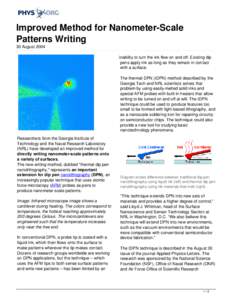 Improved Method for Nanometer-Scale Patterns Writing