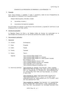 CoP13 Prop. 48 EXAMEN DE LAS PROPUESTAS DE ENMIENDA A LOS APÉNDICES I Y II A. Propuesta Incluir Taxus chinensis, T. cuspidata, T. fuana, T. sumatrana y todos los taxa infraespecíficos de estas especies en el Apéndice 