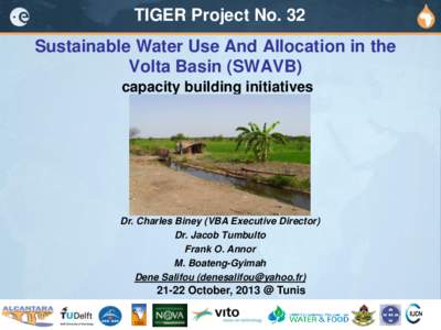 TIGER Project No. 32 Sustainable Water Use And Allocation in the Volta Basin (SWAVB) capacity building initiatives  Dr. Charles Biney (VBA Executive Director)