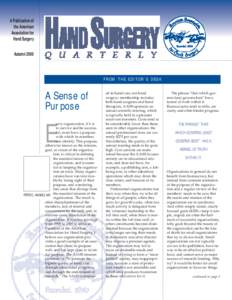 A Publication of the American Association for Hand Surgery Autumn 2000