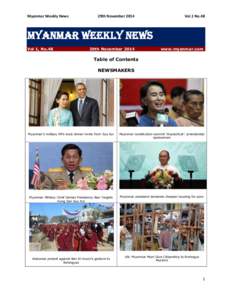 Myanmar Weekly News  29th November 2014 Vol.1 No.48