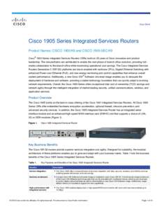 Cisco 1905 Integrated Services Router Data Sheet
