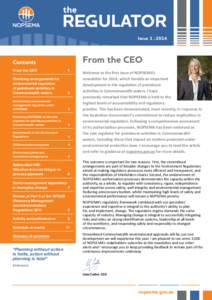 Issue 1 : 2014  From the CEO Contents From the CEO