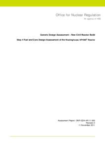 Generic Design Assessment - Step 4 - Assessment of Westinghouse AP1000 - Fuel and Core Design
