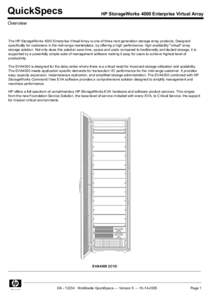 QuickSpecs  HP StorageWorks 4000 Enterprise Virtual Array Overview