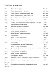 2 R - SCIENCES, LETTRES ET ARTS 2 R 1* - Théâtre. Direction règlements[removed]