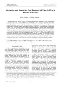 Measuring and Reporting Fuel Economy of Plug-In Hybrid Electric Vehicles