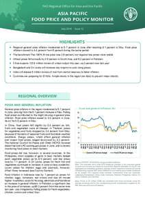 FAO Regional Office for Asia and the Pacific  ASIA PACIFIC FOOD PRICE AND POLICY MONITOR July[removed]Issue 12